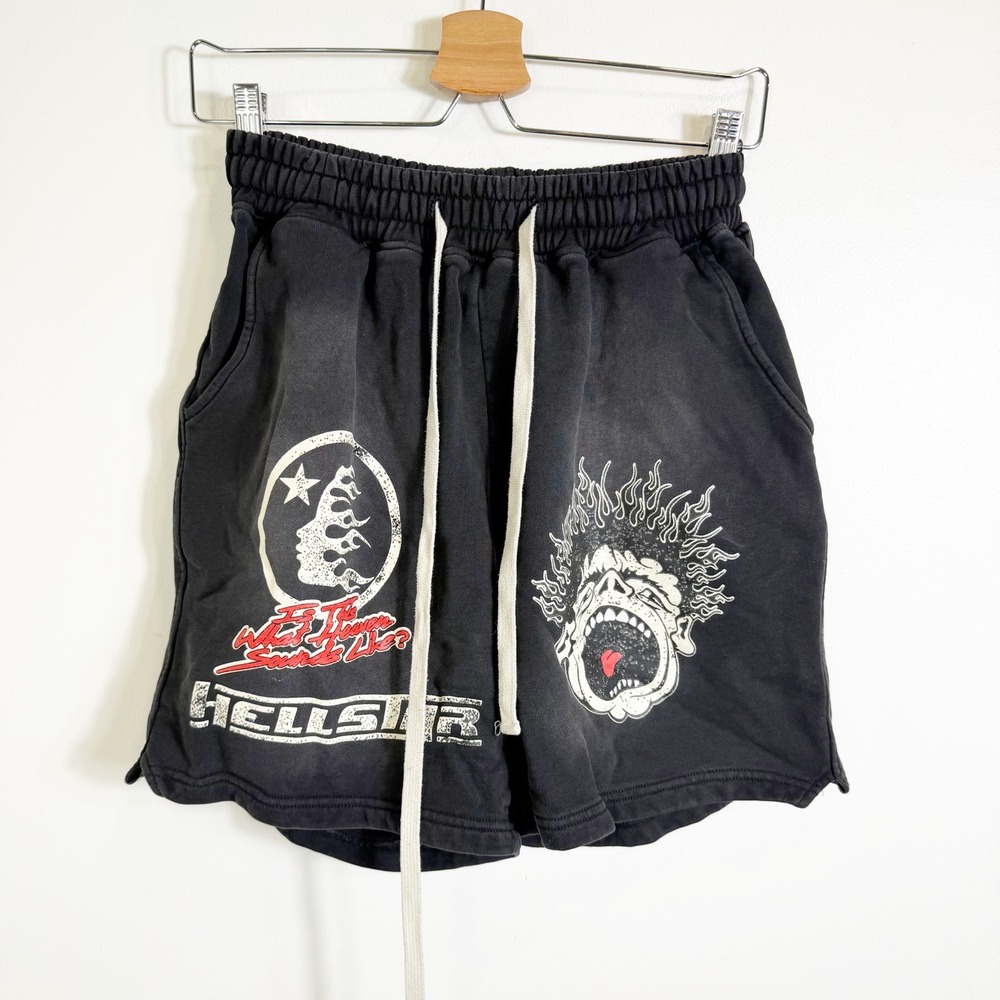 Hellstar Sounds Like Haven Shorts Mens Small Black Graphic Sweat Streetwear